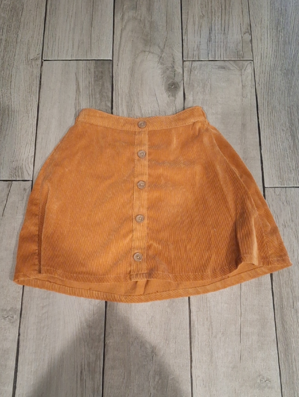 🍁Kensie Rust Orange Corduroy Button-Front Skater Skirt🍦